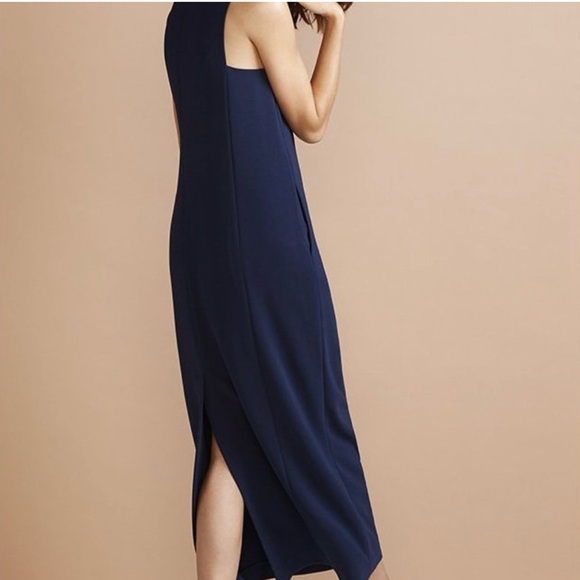 Theory Frashil Admiral Crepe Maxi Sleeveless Blue Onyx Dress - Picture 3 of 9